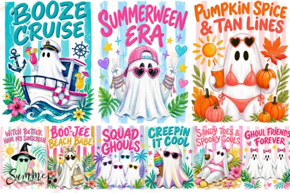 Download Summerween Ghost Bundle Sublimation PNG - Bundle sublimation Collection