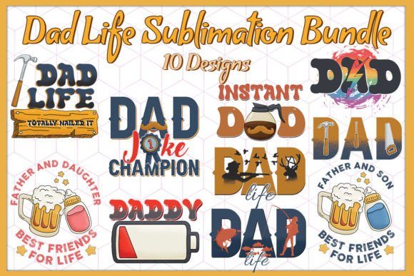 Download Dad Life Bundle Sublimation 10 Designs - Bundle sublimation Collection