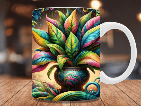Download Colorful Magic Botanical Leaf Mug Wrap - Leaf mug wrap Collection