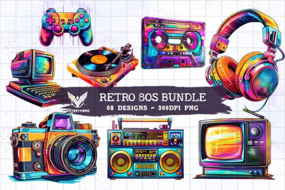 Download Retro 80s Bundle Sublimation Clipart - Bundle sublimation Collection